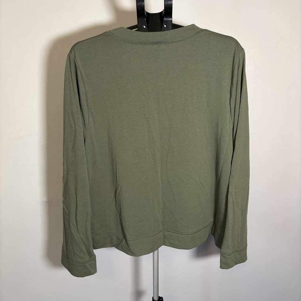 Candace Cameron Bure XL Green Cardigan Cottage Minimalist QVC Buttons Boho Hippi - Picture 2 of 15